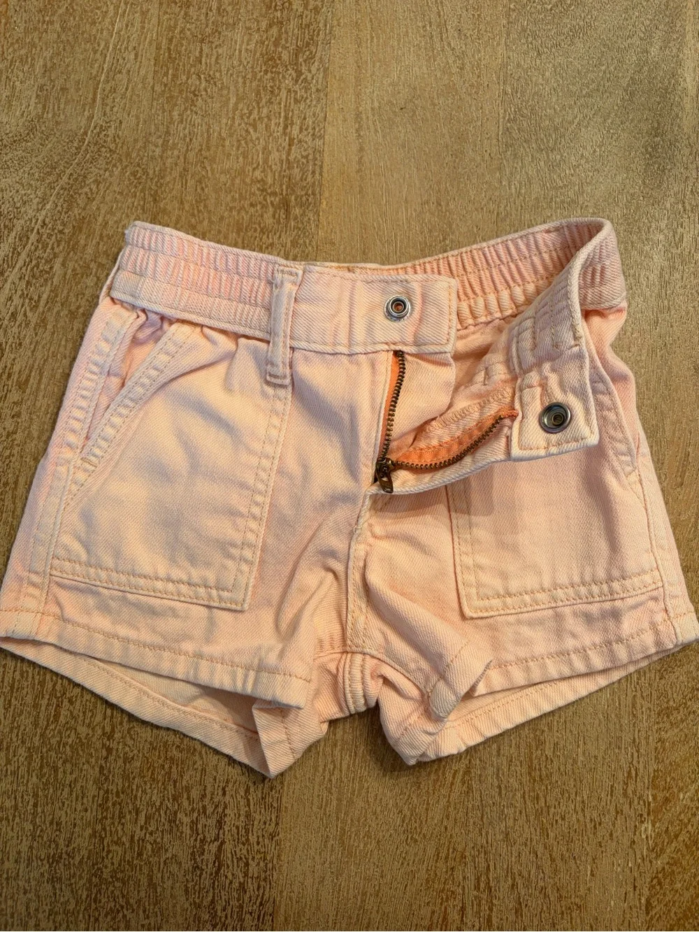 Old Navy Girls' Elastic Waist Peach Denim Shorts